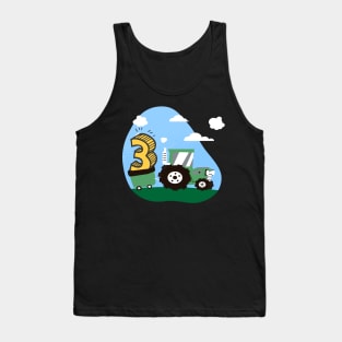 zum 3. Geburtstag Traktor Outfit für Jungs und Landwirte Tank Top